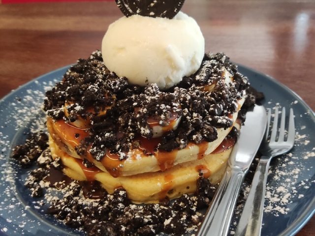 Pancake with oreo and ice cream in Negra Café Matosinhos